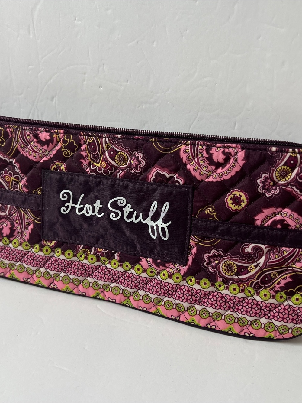 Hot Stuff Quilted Cosmetic Pouch - Pink & Purple Paisley - Picture 2 of 9